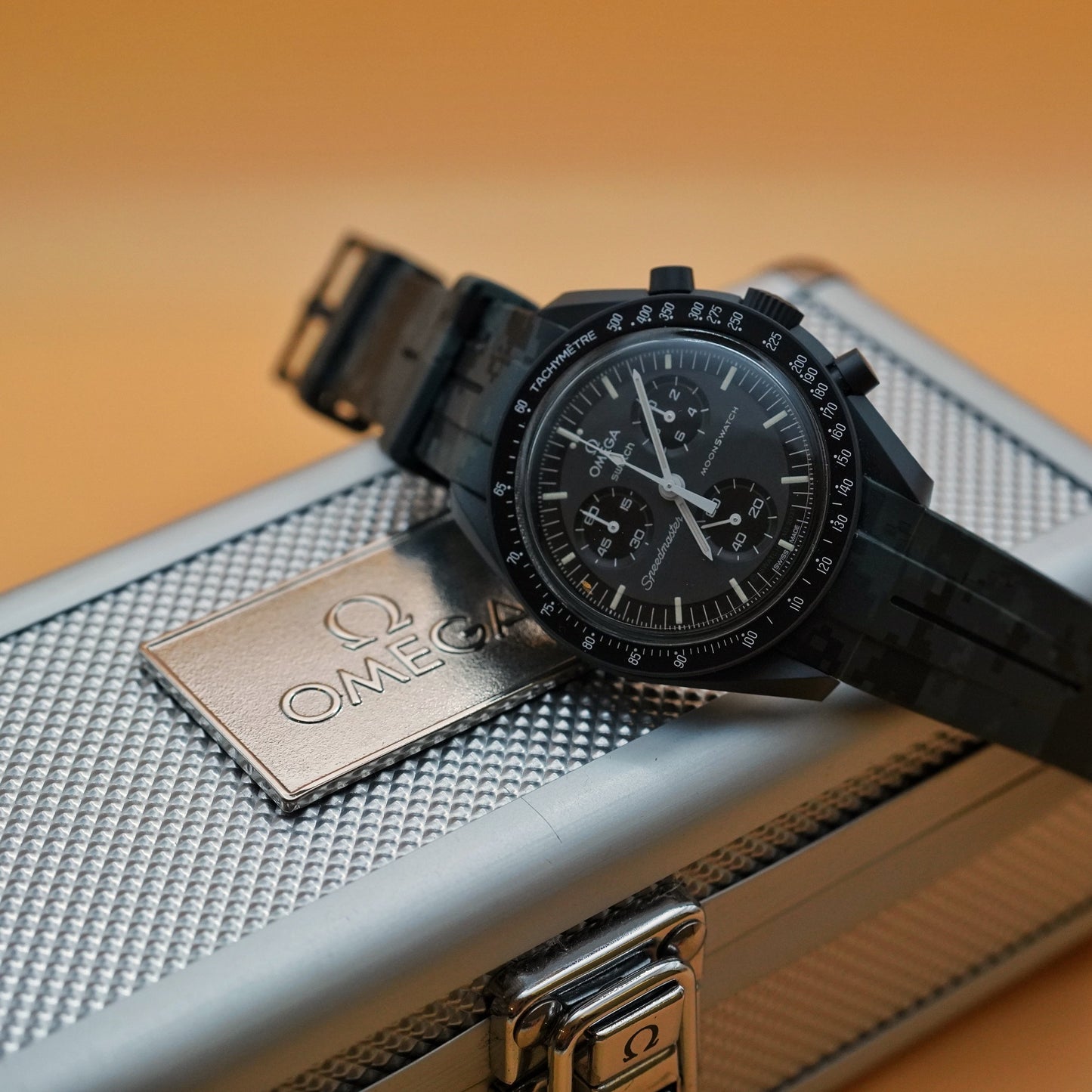 DIGITAL TRIPLE NOIR - BRACELET CAOUTCHOUC CAMO pour OMEGA X SWATCH SPEEDMASTER MOONSWATCH