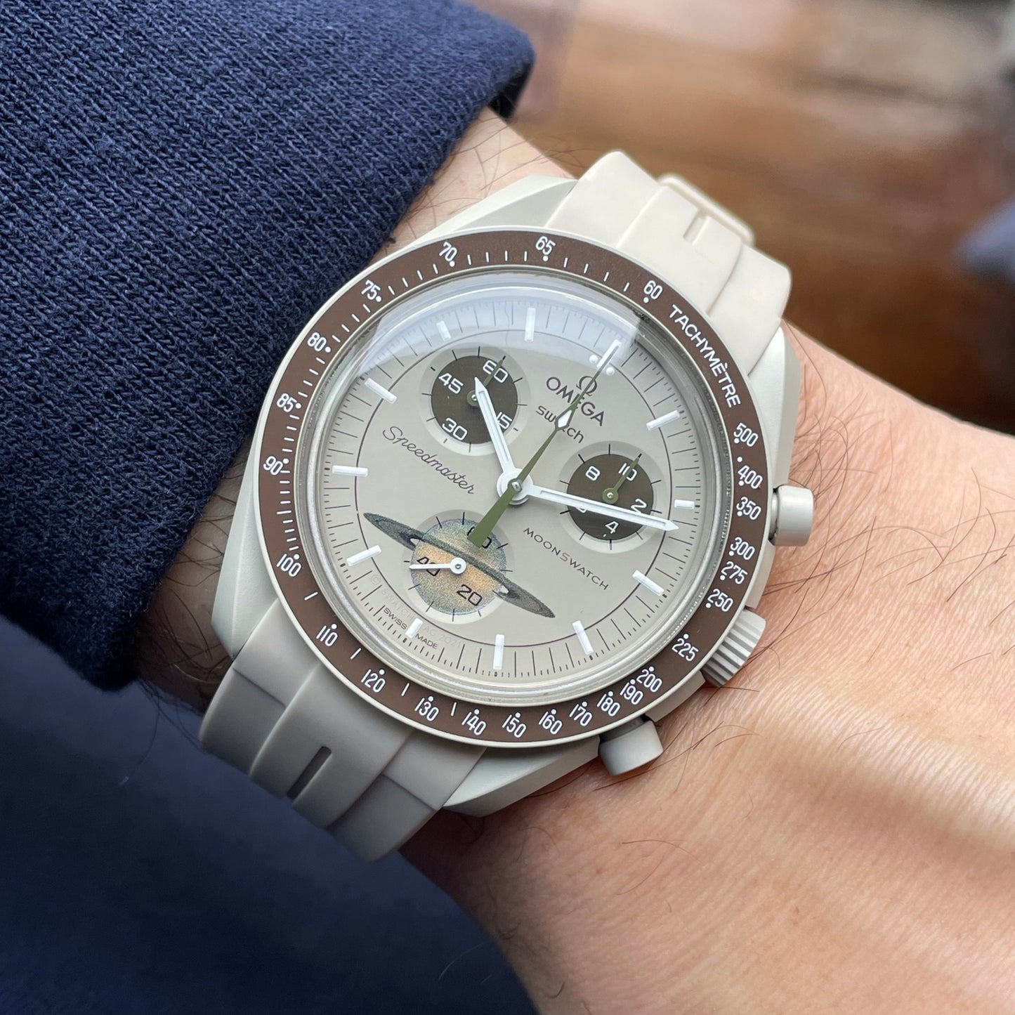 MASSIVES ELFENBEIN – GUMMI-UHRENARMBAND für OMEGA X SWATCH SPEEDMASTER MOONSWATCH