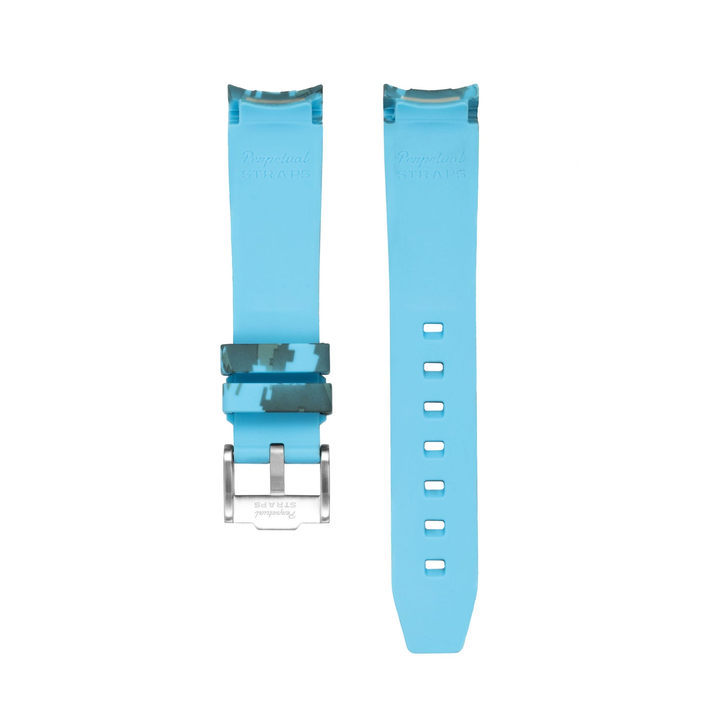 DIGITAL CYAN - BRACELET CAOUTCHOUC CAMO pour OMEGA X SWATCH SPEEDMASTER MOONSWATCH