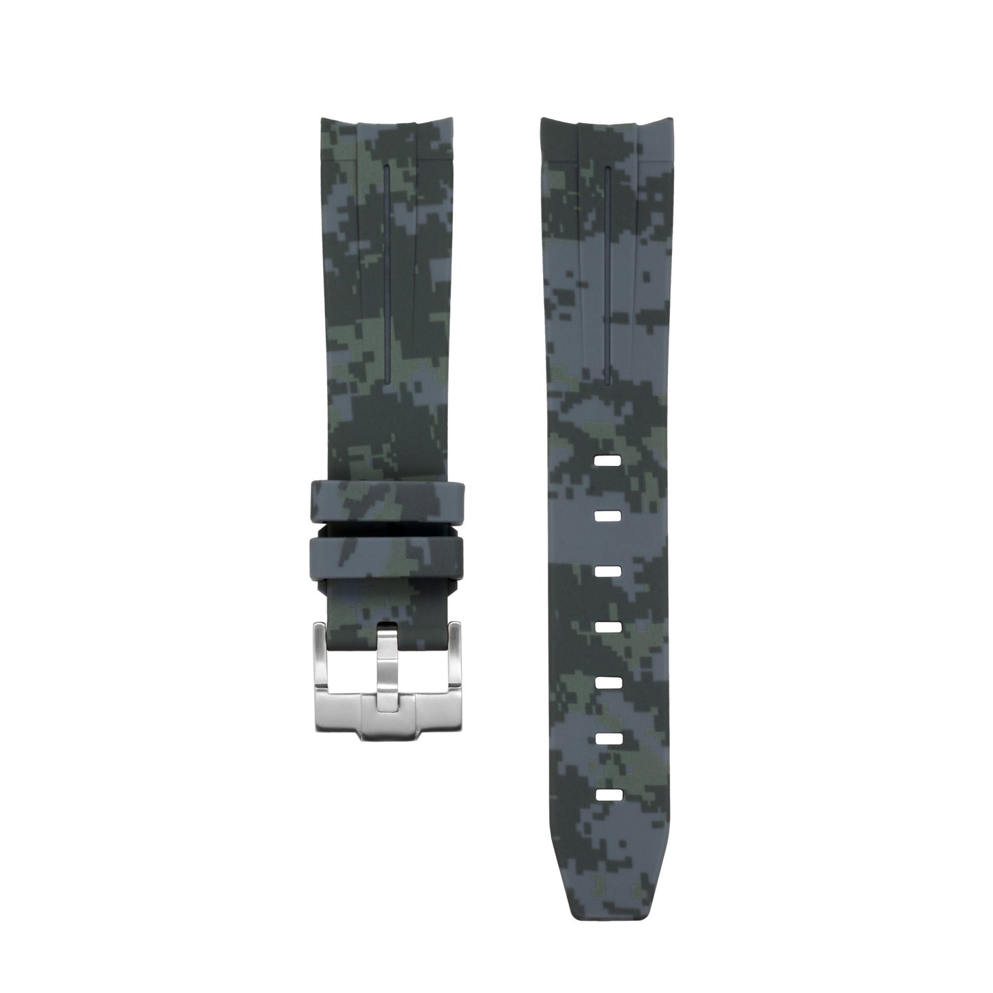 DIGITAL GRAY - CAMO RUBBER WATCH STRAP for OMEGA X SWATCH SPEEDMASTER MOONSWATCH