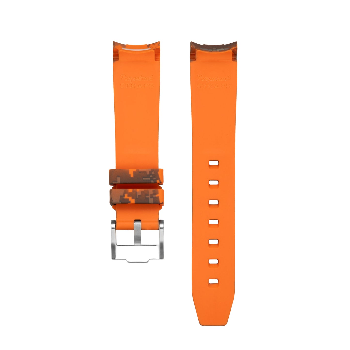 DIGITAL ORANGE - CAMO RUBBER WATCH STRAP for OMEGA X SWATCH SPEEDMASTER MOONSWATCH
