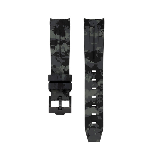 DIGITAL TRIPLE NOIR - BRACELET CAOUTCHOUC CAMO pour OMEGA X SWATCH SPEEDMASTER MOONSWATCH