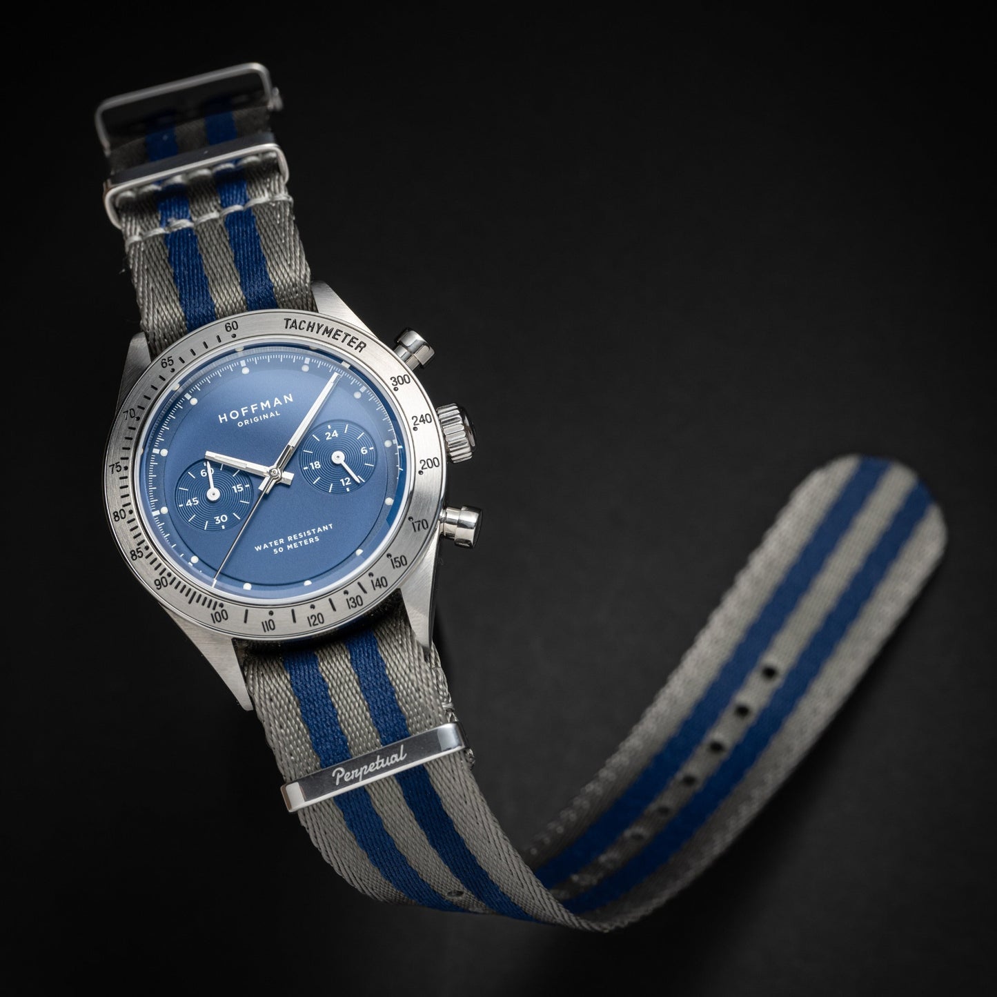 GRAUES MARINEBLAUES NYLON – UHRENARMBAND AUS PREMIUMSTOFF für DIE MEISTEN UHREN MIT EINER 20-MM-ANSCHLUSSBREITE