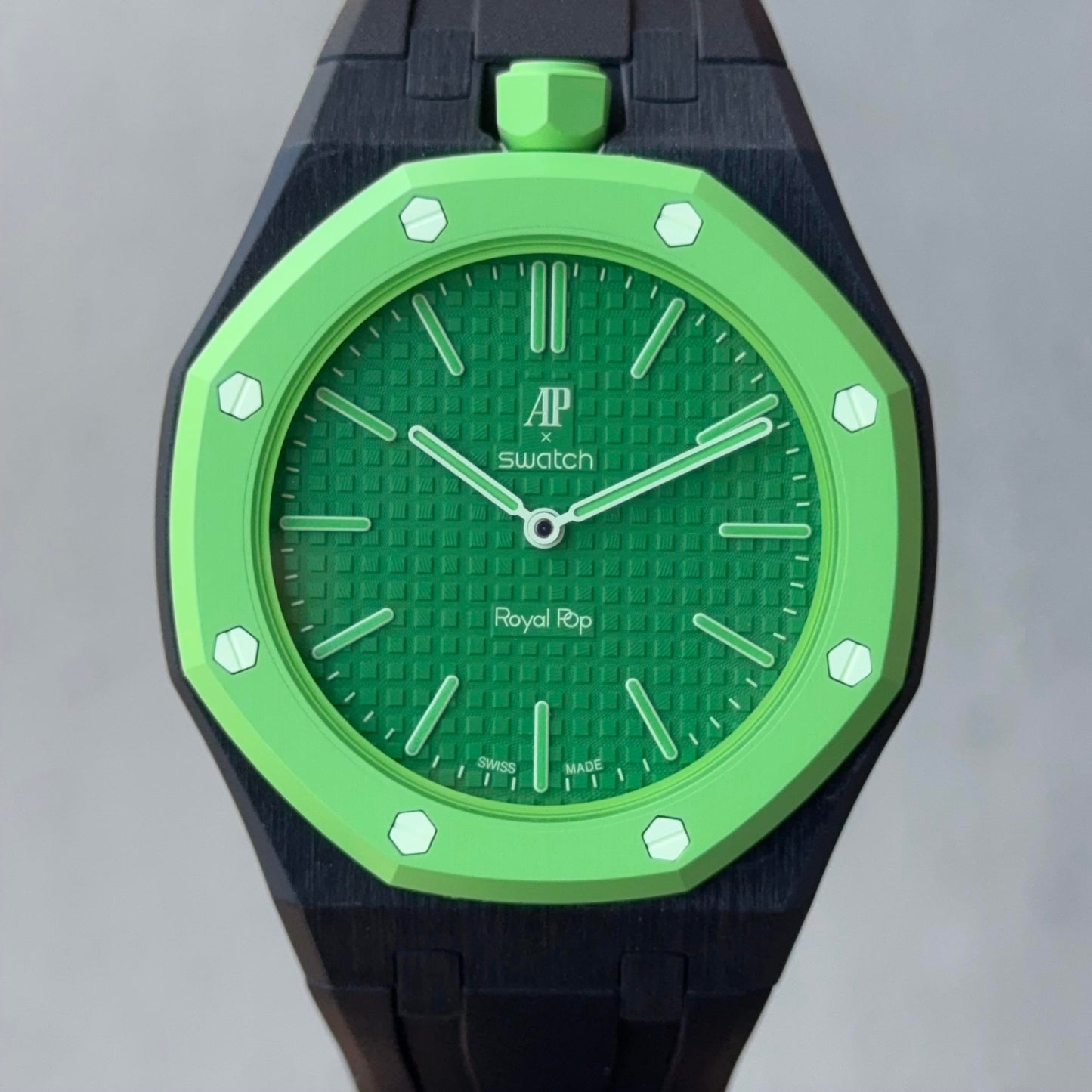 MIDNIGHT BLACK - CASE & STRAP SYSTEM for AP X SWATCH ROYAL POP OCHO NEGRO