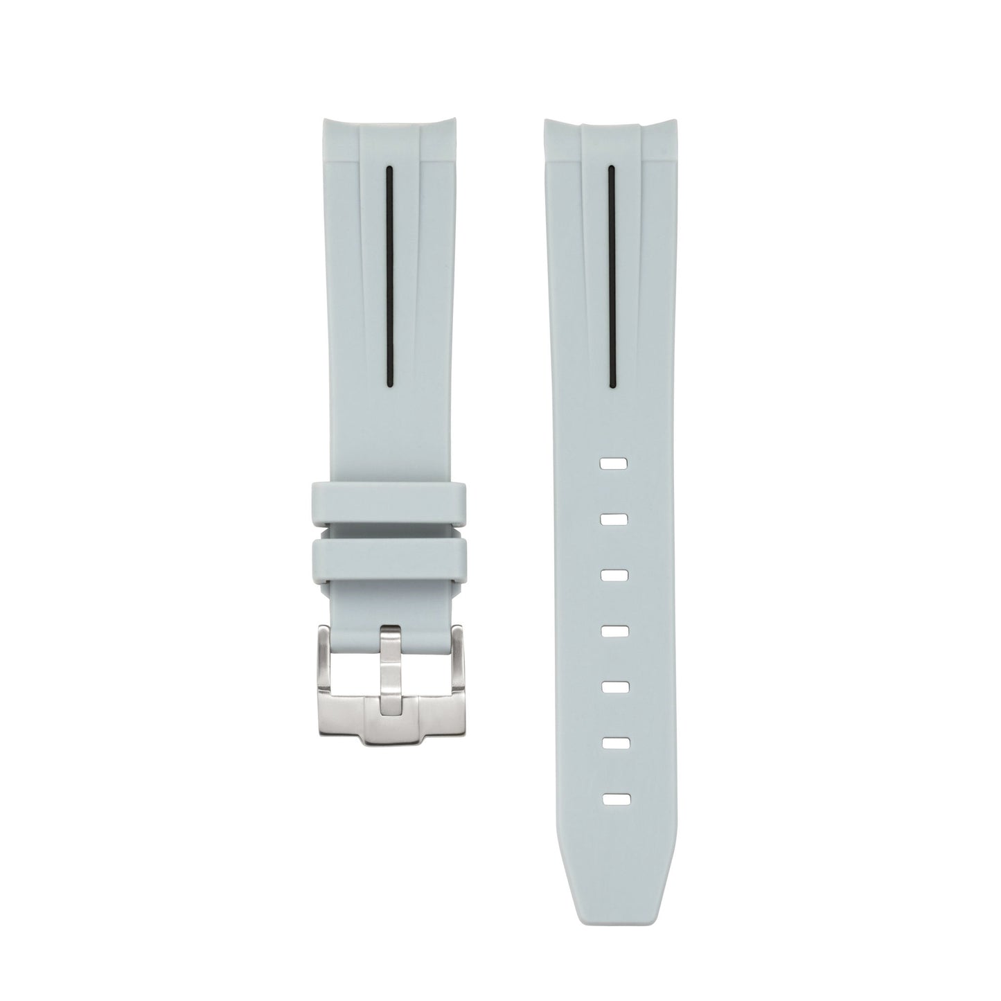 PLATINUM BLACK ACCENT - RUBBER WATCH STRAP for OMEGA X SWATCH SPEEDMASTER MOONSWATCH