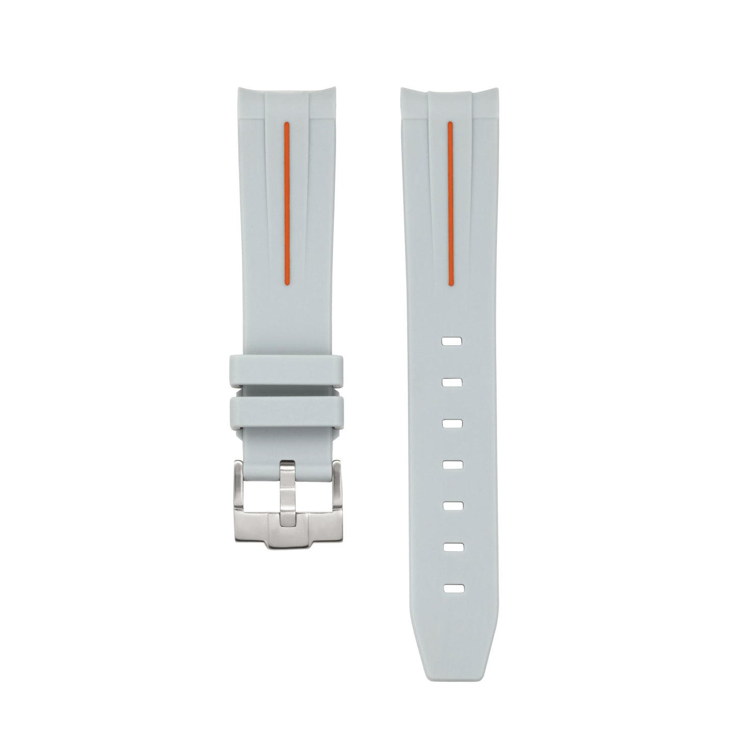 PLATINUM ORANGE ACCENT - RUBBER WATCH STRAP for OMEGA X SWATCH SPEEDMASTER MOONSWATCH