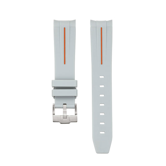 PLATINUM ORANGE ACCENT - RUBBER WATCH STRAP for OMEGA X SWATCH SPEEDMASTER MOONSWATCH