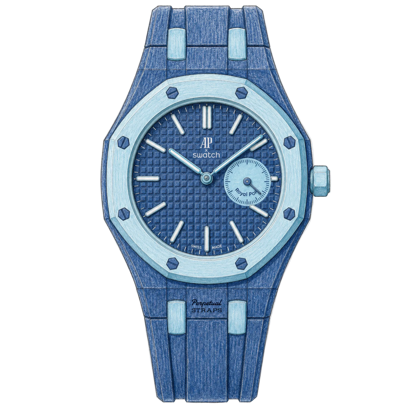 INTEGRATED WRIST STRAP SYSTEM for AUDEMARS X SWATCH ROYAL POP LAN BA