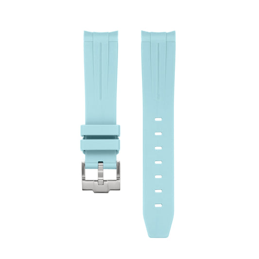 SOLID AQUA - RUBBER WATCH STRAP for OMEGA X SWATCH SPEEDMASTER MOONSWATCH