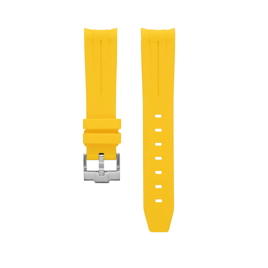 SOLID YELLOW - RUBBER WATCH STRAP for OMEGA X SWATCH SPEEDMASTER MOONSWATCH