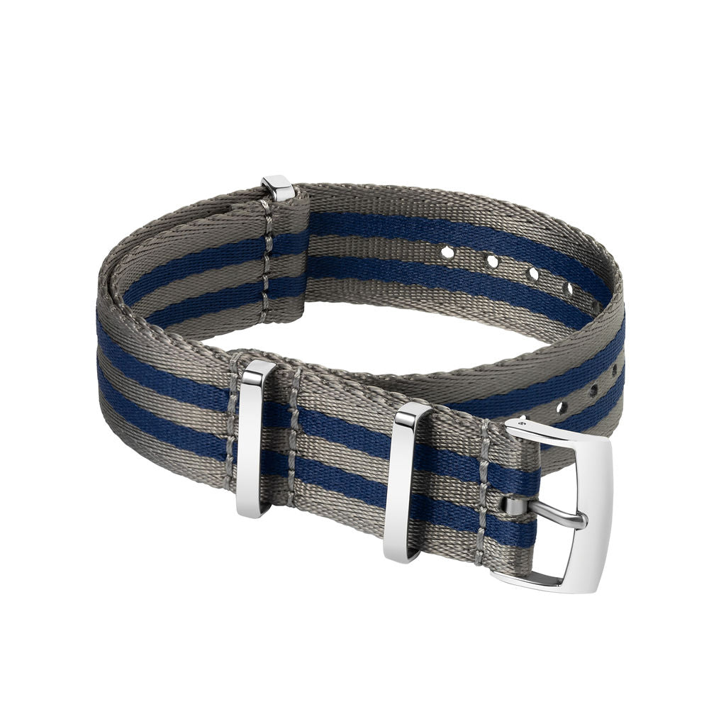 GRAUES MARINEBLAUES NYLON – UHRENARMBAND AUS PREMIUMSTOFF für DIE MEISTEN UHREN MIT EINER 20-MM-ANSCHLUSSBREITE