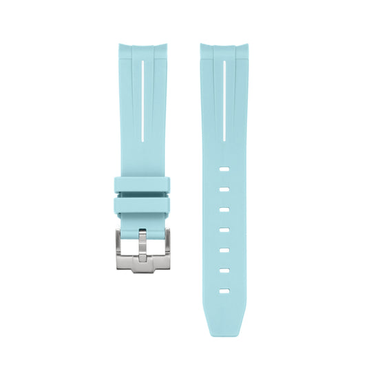 AQUA ACCENT - RUBBER WATCH STRAP for OMEGA X SWATCH SPEEDMASTER MOONSWATCH