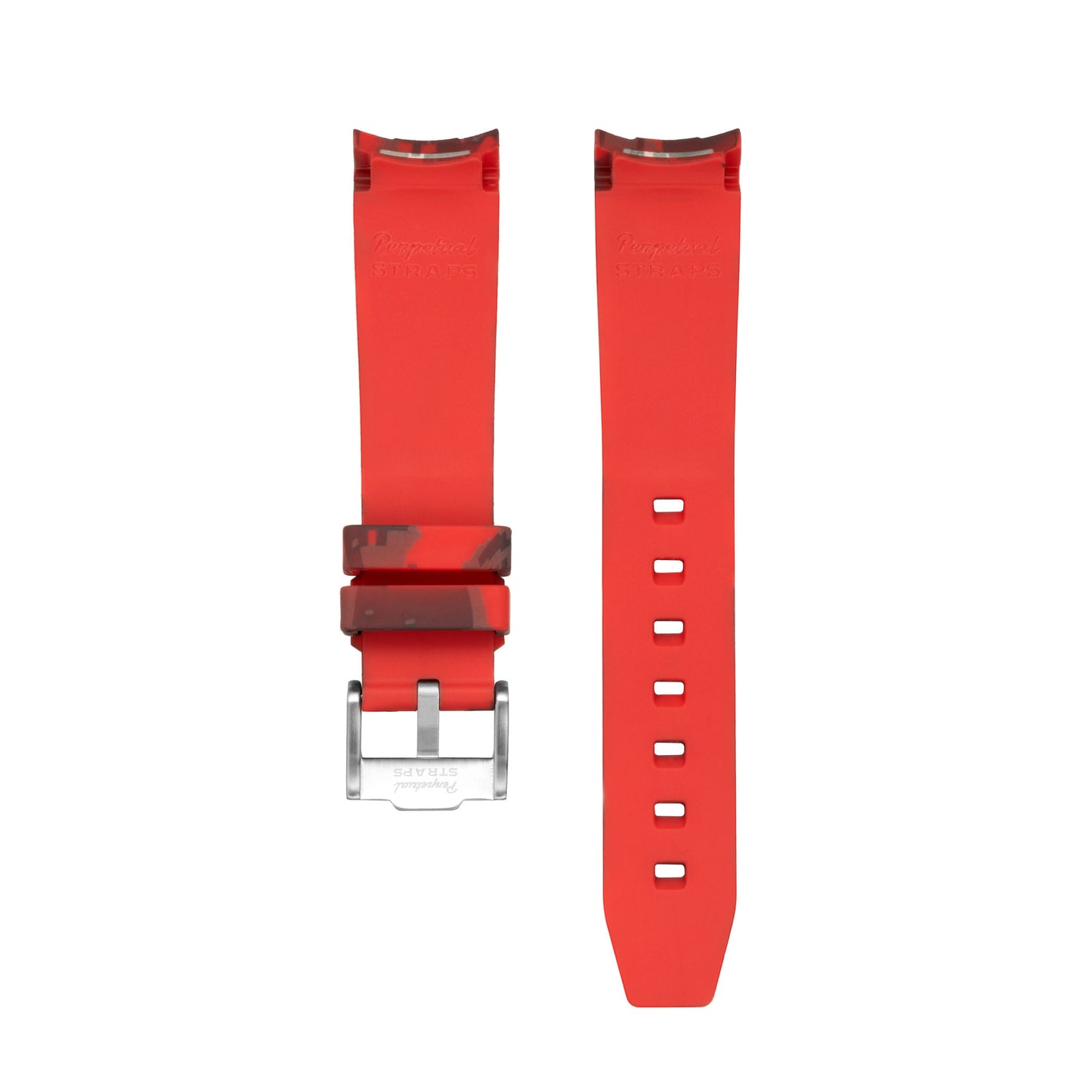 DIGITAL RED - CAMO RUBBER WATCH STRAP for OMEGA X SWATCH SPEEDMASTER MOONSWATCH