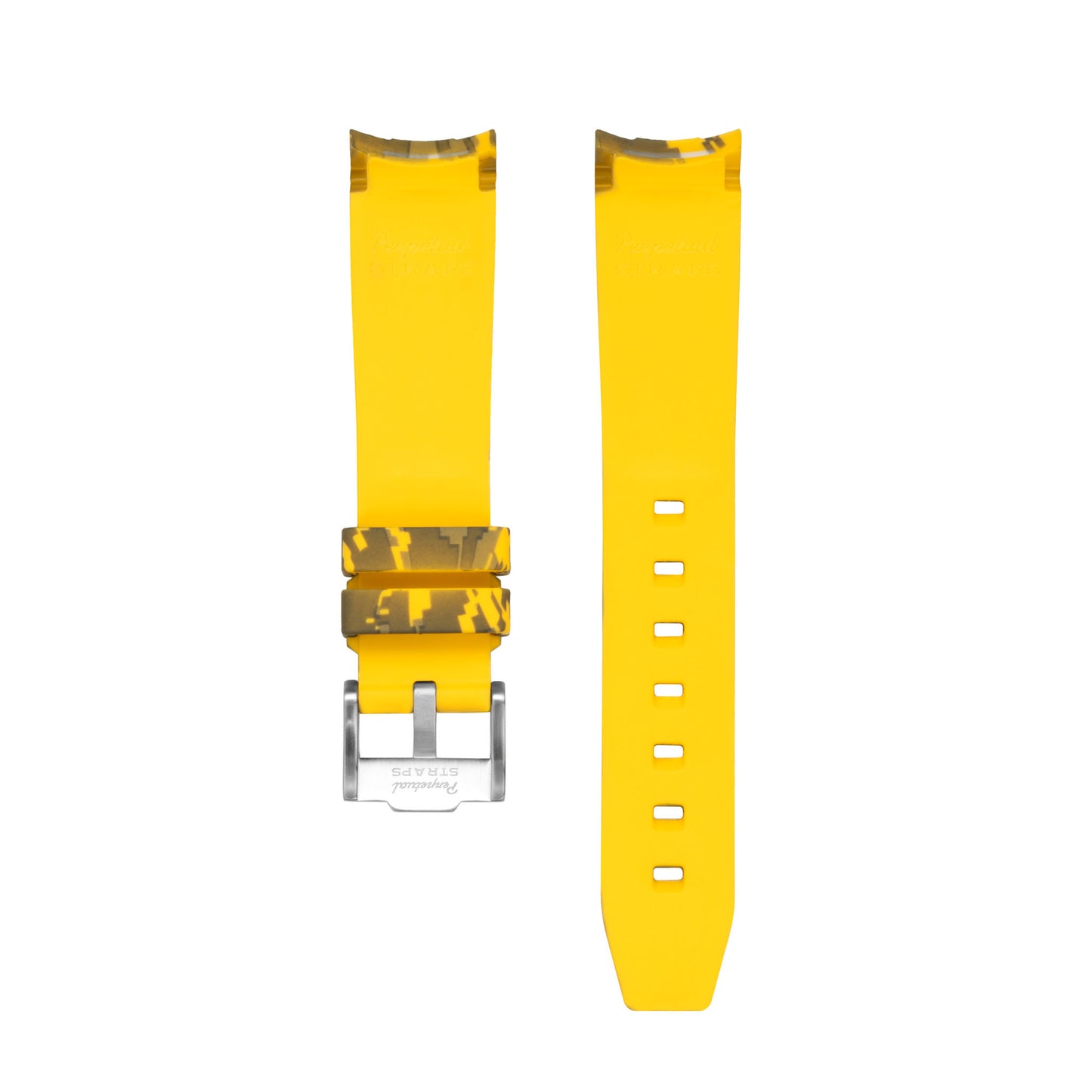 DIGITAL YELLOW - CAMO RUBBER WATCH STRAP for OMEGA X SWATCH SPEEDMASTER MOONSWATCH