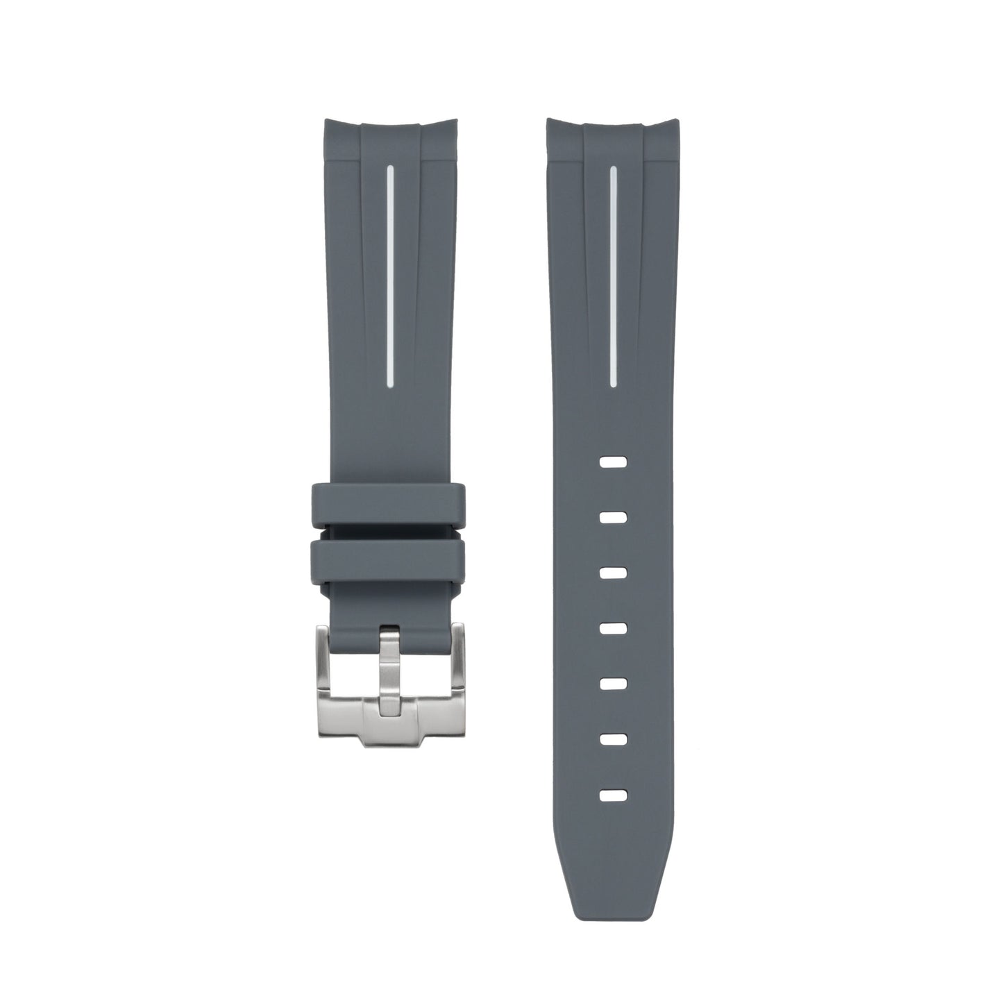 GRAY ACCENT - RUBBER WATCH STRAP for OMEGA X SWATCH SPEEDMASTER MOONSWATCH