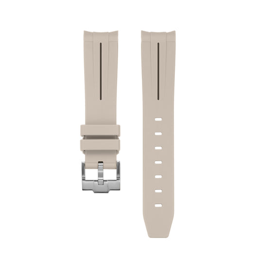 IVORY BROWN ACCENT - RUBBER WATCH STRAP for OMEGA X SWATCH SPEEDMASTER MOONSWATCH