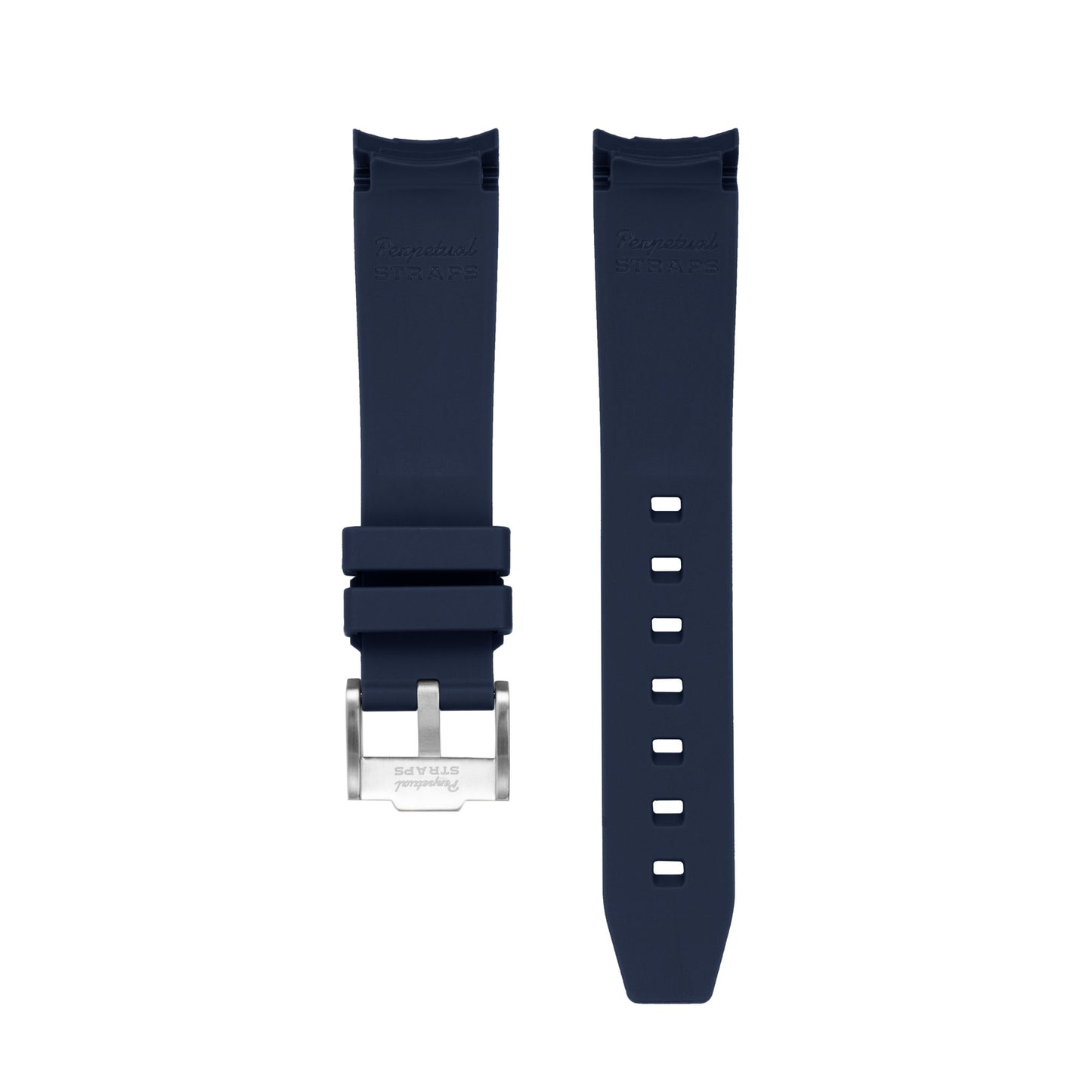 NAVY ACCENT - RUBBER WATCH STRAP for OMEGA X SWATCH SPEEDMASTER MOONSWATCH