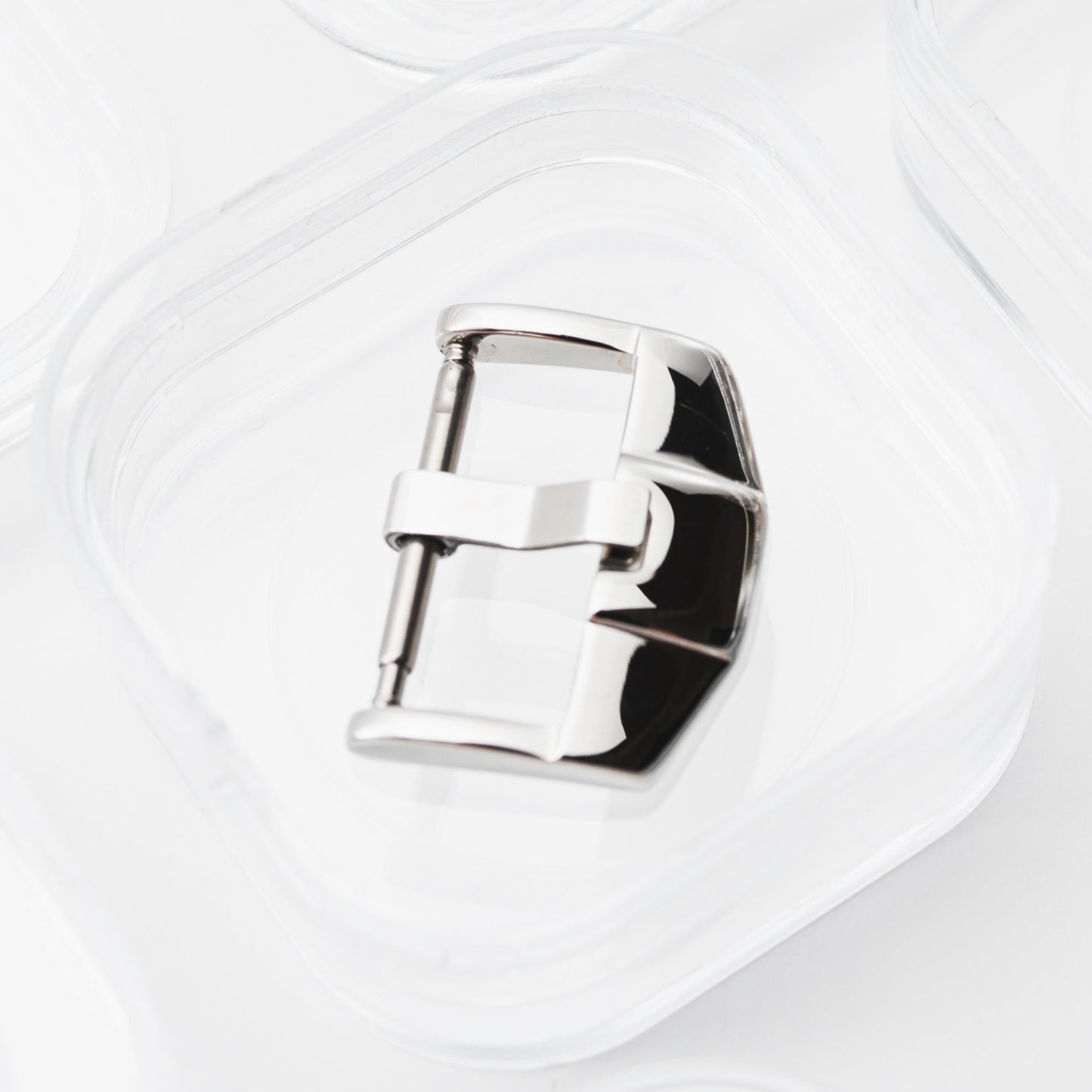 POLISHED SILVER BUCKLE - REPLACEMENT for PREMIUM FKM RUBBER STRAP