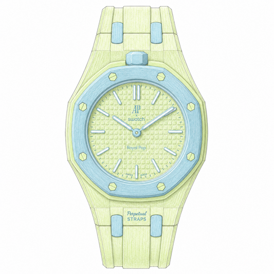 INTEGRATED WRIST STRAP SYSTEM for AUDEMARS X SWATCH ROYAL POP BLAUE ACHT