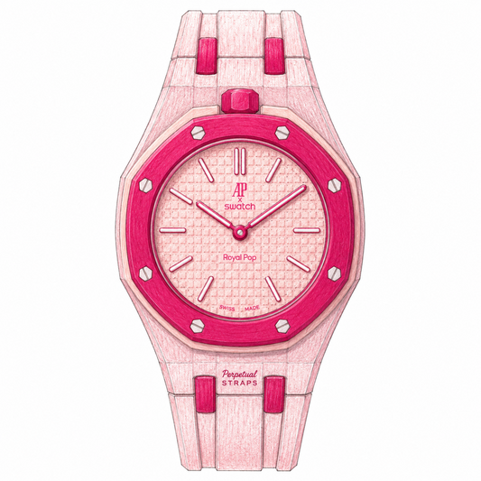 INTEGRATED WRIST STRAP SYSTEM for AUDEMARS X SWATCH ROYAL POP OTTO ROSSO