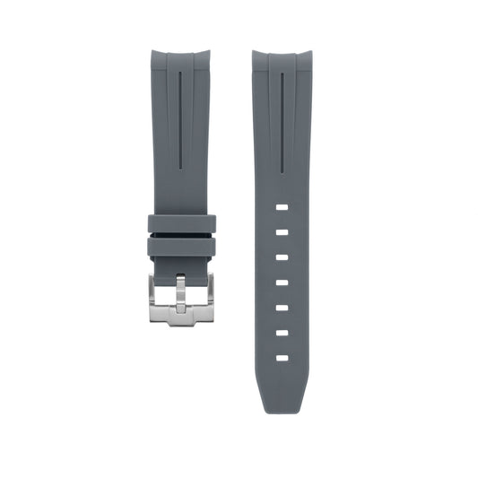 SOLID GRAY - RUBBER WATCH STRAP for OMEGA X SWATCH SPEEDMASTER MOONSWATCH