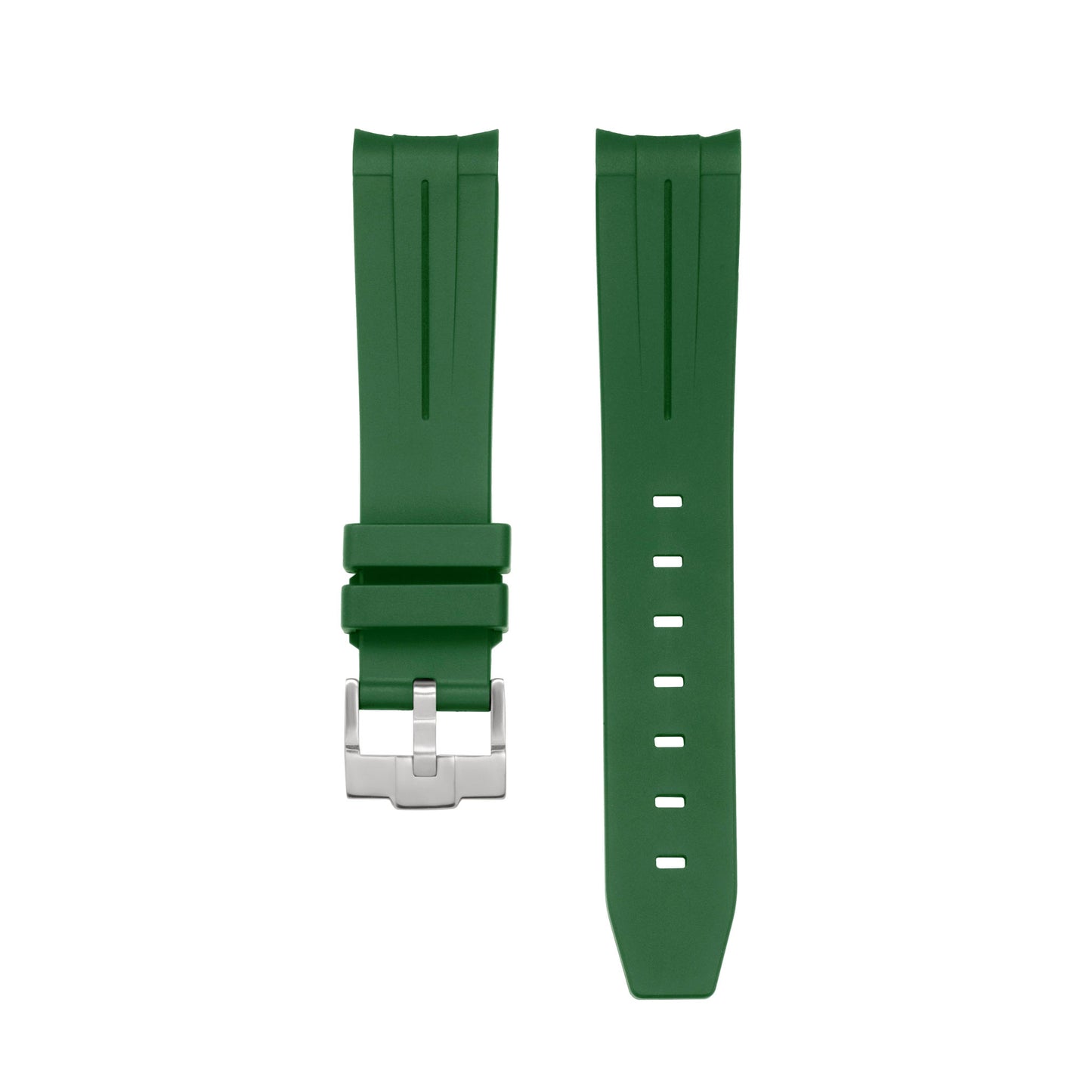 SOLID GREEN - RUBBER WATCH STRAP for OMEGA X SWATCH SPEEDMASTER MOONSWATCH