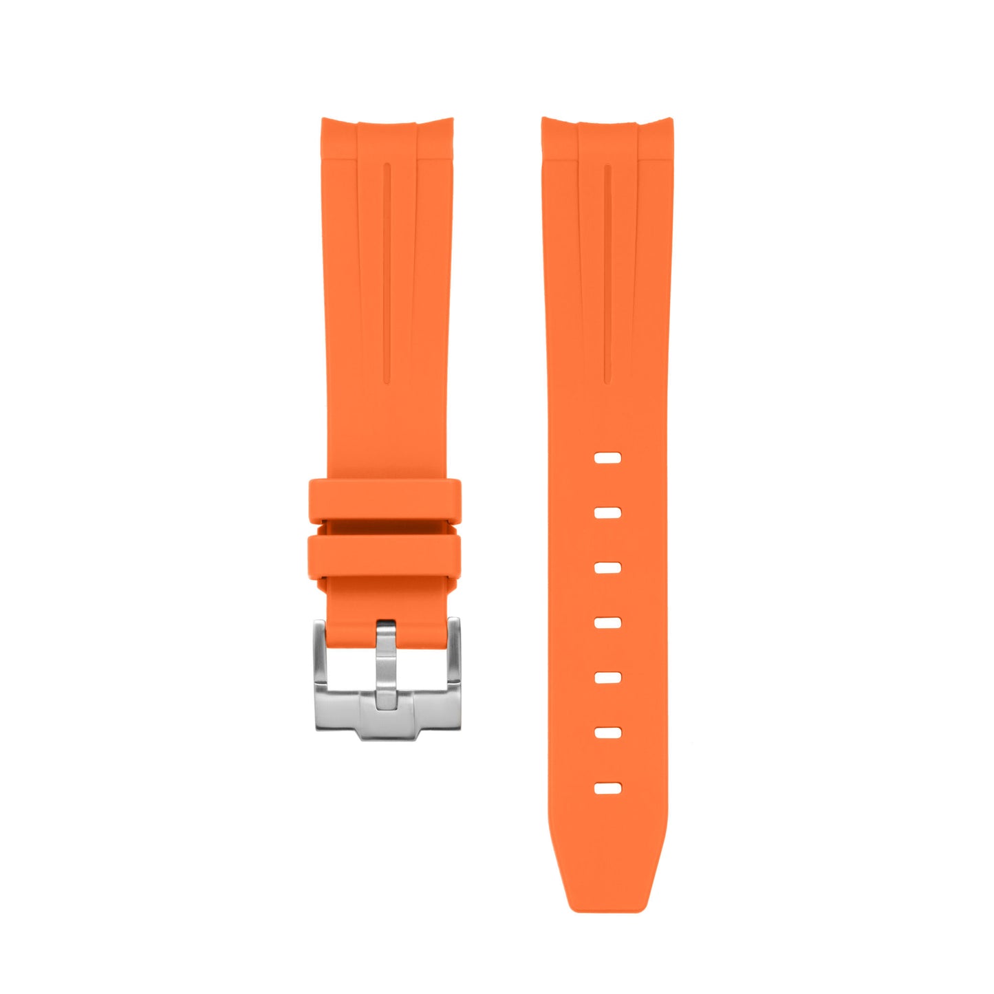 SOLID ORANGE - RUBBER WATCH STRAP for OMEGA X SWATCH SPEEDMASTER MOONSWATCH