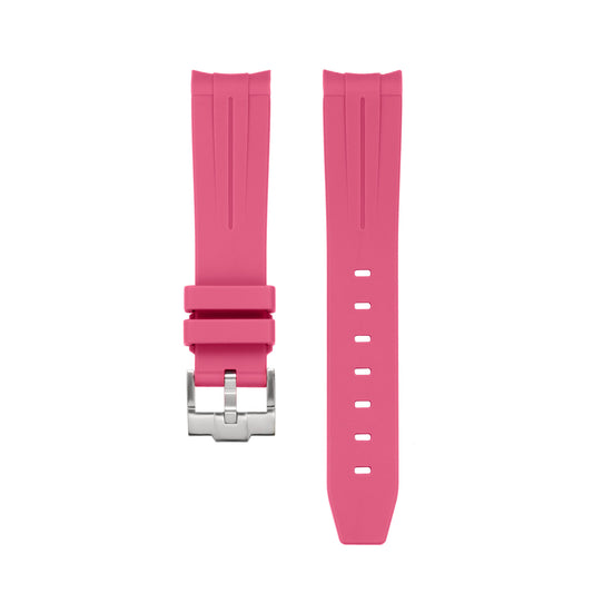 SOLID PINK - RUBBER WATCH STRAP for OMEGA X SWATCH SPEEDMASTER MOONSWATCH