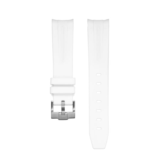 SOLID WHITE - RUBBER WATCH STRAP for OMEGA X SWATCH SPEEDMASTER MOONSWATCH