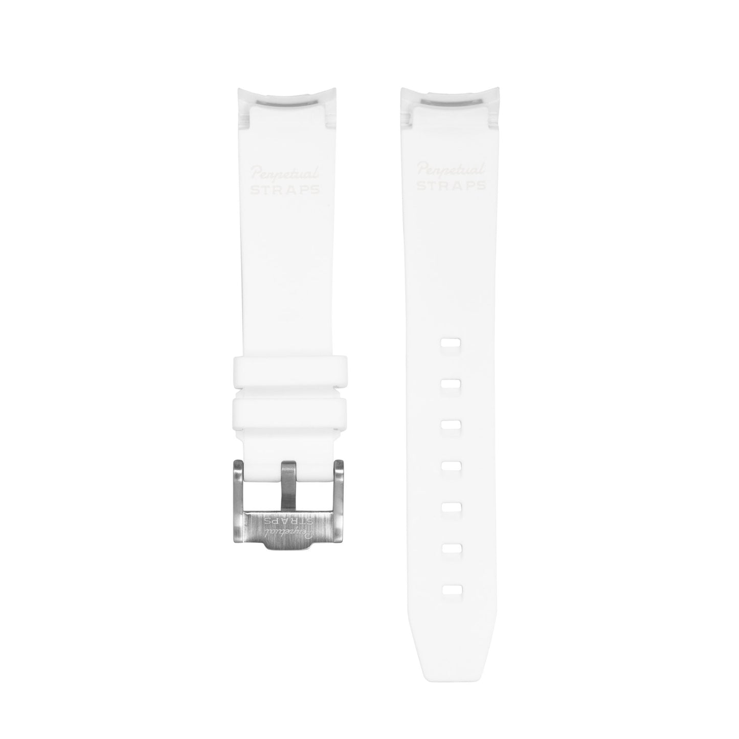 WHITE YELLOW ACCENT - RUBBER WATCH STRAP for OMEGA X SWATCH SPEEDMASTER MOONSWATCH