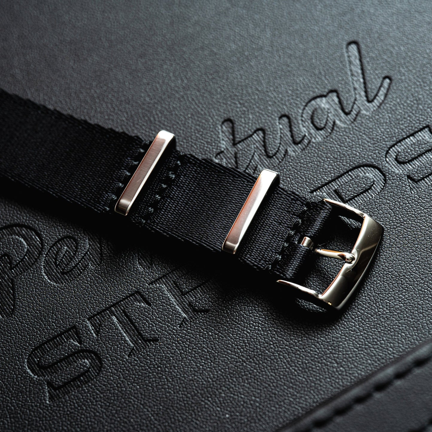 BLACK NYLON - PREMIUM FABRIC WATCH STRAP for MOST WATCHES WITH A 20MM LUG WIDTH