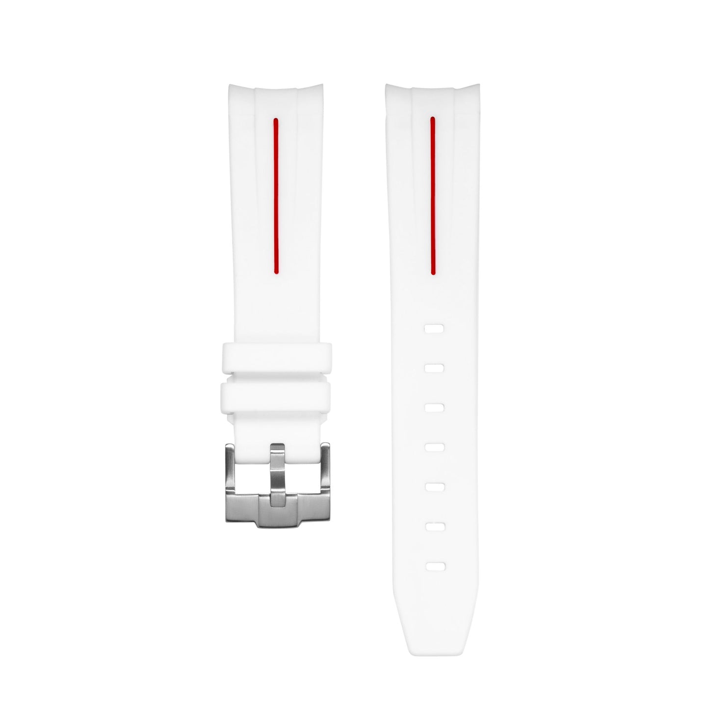 Weißer roter Akzent – ​​Uhrenarmband aus Gummi für Omega X SWATCH SPEEDMASTER MOONSWATCH