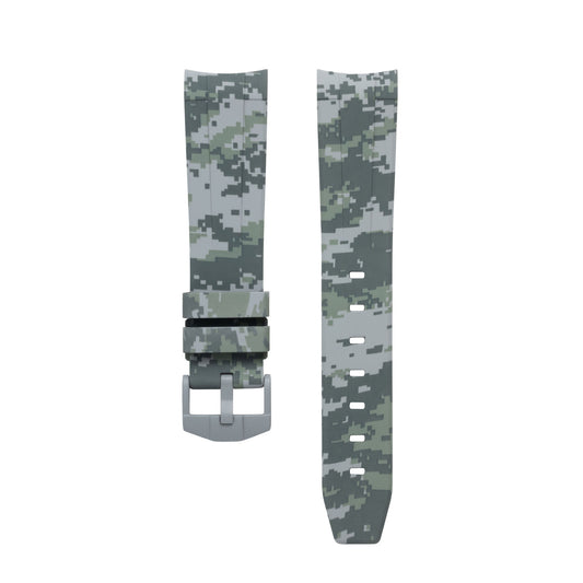 ULTIMATE GRAY - PREMIUM FKM CAMO RUBBER STRAP for OMEGA X SWATCH SPEEDMASTER MOONSWATCH / MOONWATCH